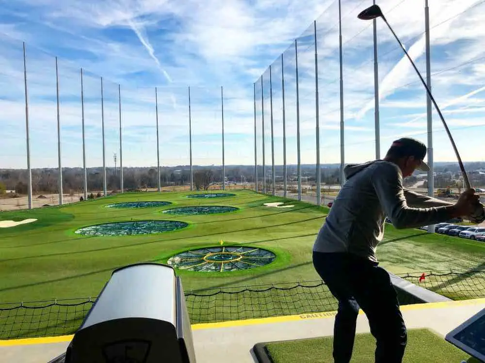 male golfer playing in a good weather