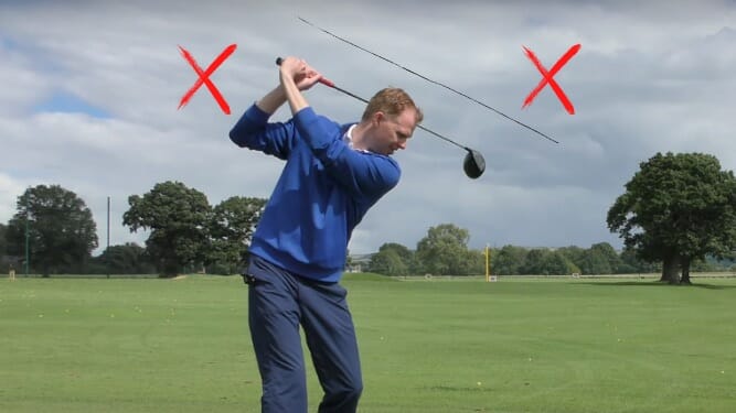 what causes double cross in golf