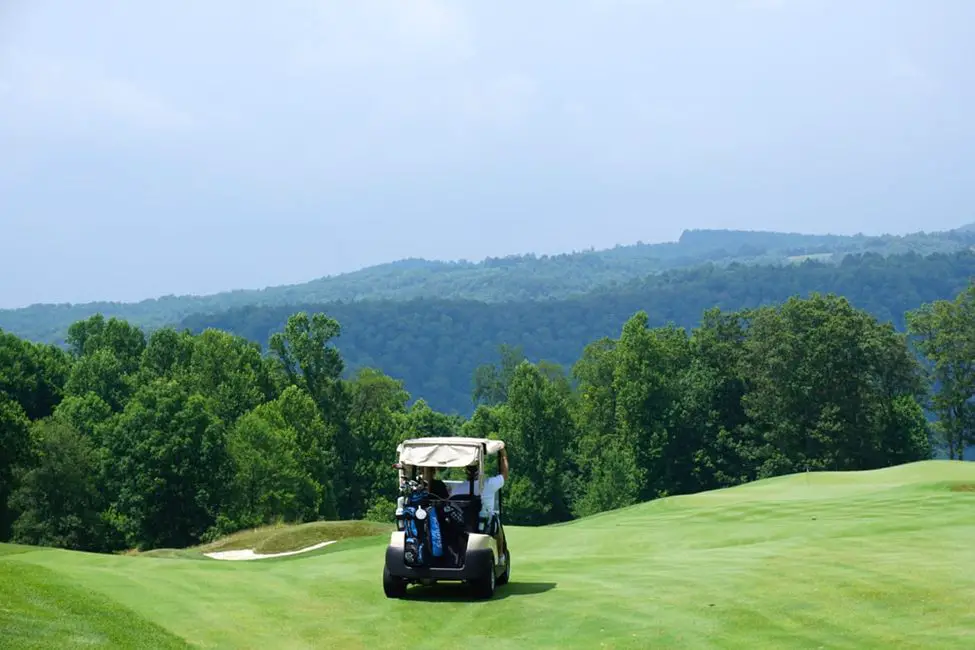 golf cart in a golf course