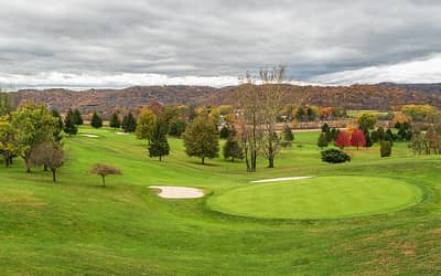 A view of a small golf course